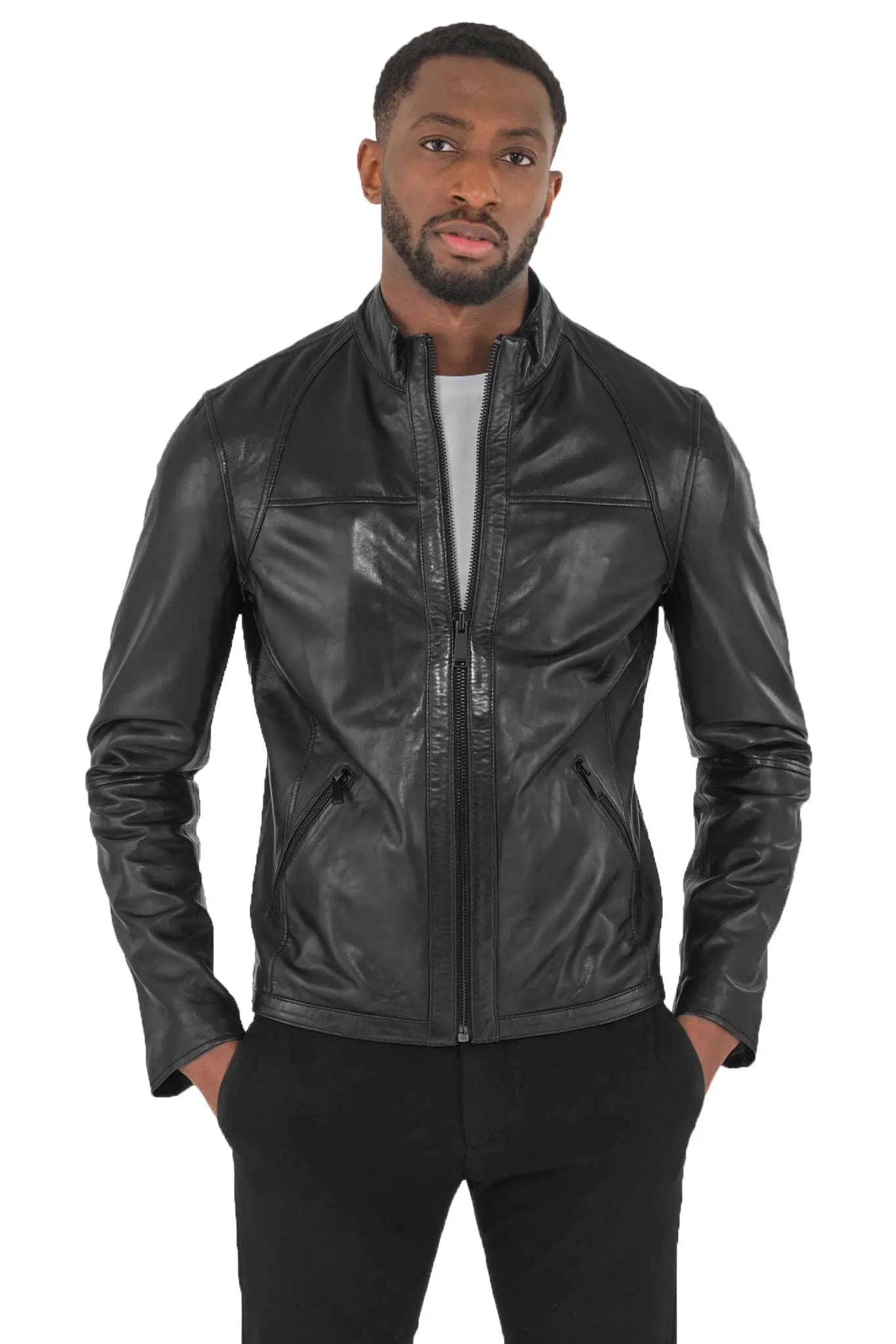 Men Genuine Leather Jacket MJ117 SkinOutfit