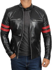 Men Lambskin Genuine Leather Jacket MJ205 SkinOutfit
