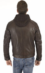 Men Hoodie Leather Jacket 02