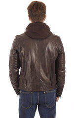 Men Hoodie Leather Jacket 04
