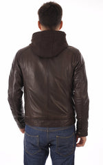 Men Hoodie Leather Jacket 06