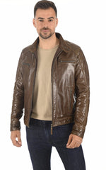 Men Hoodie Leather Jacket 08