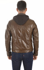 Men Hoodie Leather Jacket 08