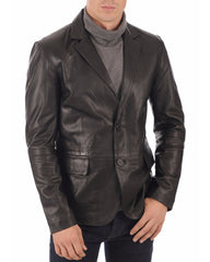 Men Genuine Leather Blazer Sport Coat 01