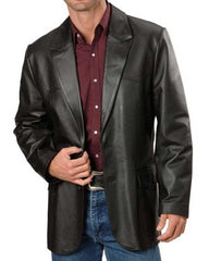 Men Genuine Leather Blazer Sport Coat 02