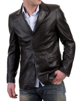 Men Genuine Leather Blazer Sport Coat 05