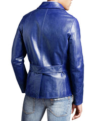 Men Genuine Leather Blazer Sport Coat 07