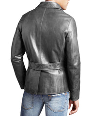 Men Genuine Leather Blazer Sport Coat 08