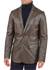 Men Genuine Leather Blazer Sport Coat 14
