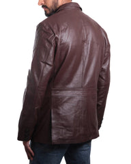 Men Genuine Leather Blazer Sport Coat 15
