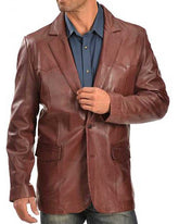 Men Genuine Leather Blazer Sport Coat 17