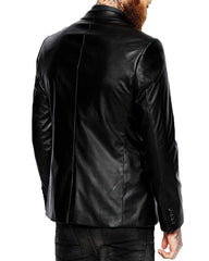 Men Genuine Leather Blazer Sport Coat 22