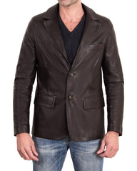 Men Genuine Leather Blazer Sport Coat 27
