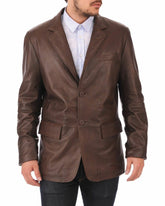 Men Genuine Leather Blazer Sport Coat 46