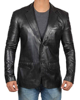 Men Genuine Leather Blazer Sport Coat 50