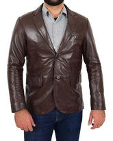 Men Genuine Leather Blazer Sport Coat 57