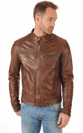 Men Genuine Leather Jacket MJ 02