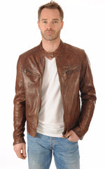 Men Genuine Leather Jacket MJ 02