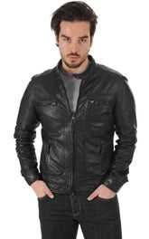 Men Genuine Leather Jacket MJ 03