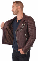 Men Genuine Leather Jacket MJ 04