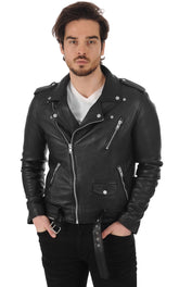 Men Genuine Leather Jacket MJ 05
