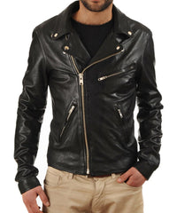 Men Lambskin Genuine Leather Jacket MJ 05
