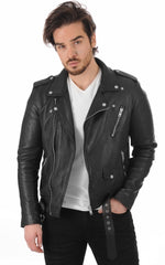Men Genuine Leather Jacket MJ 05
