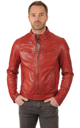 Men Genuine Leather Jacket MJ 06