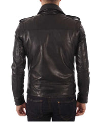 Men Lambskin Genuine Leather Jacket MJ 06