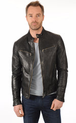 Men Genuine Leather Jacket MJ 07