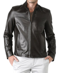 Men Lambskin Genuine Leather Jacket MJ 08