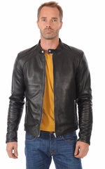 Men Genuine Leather Jacket MJ 08
