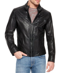 Men Lambskin Genuine Leather Jacket MJ103