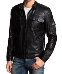 Men Lambskin Genuine Leather Jacket MJ104