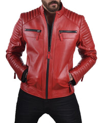 Men Lambskin Genuine Leather Jacket MJ107