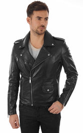 Men Genuine Leather Jacket MJ 10
