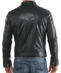 Men Lambskin Genuine Leather Jacket MJ 10