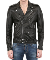Men Lambskin Genuine Leather Jacket MJ112