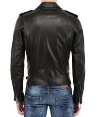Men Lambskin Genuine Leather Jacket MJ112