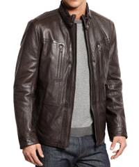 Men Lambskin Genuine Leather Jacket MJ117