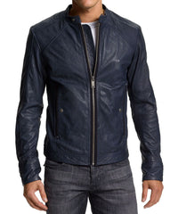 Men Lambskin Genuine Leather Jacket MJ120