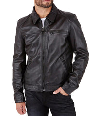 Men Lambskin Genuine Leather Jacket MJ121