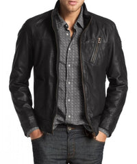 Men Lambskin Genuine Leather Jacket MJ127