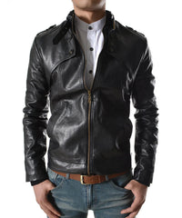 Men Lambskin Genuine Leather Jacket MJ128