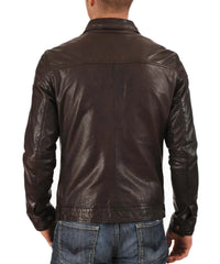 Men Lambskin Genuine Leather Jacket MJ 12