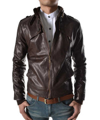 Men Lambskin Genuine Leather Jacket MJ131