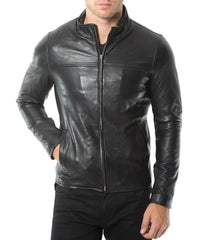 Men Lambskin Genuine Leather Jacket MJ134