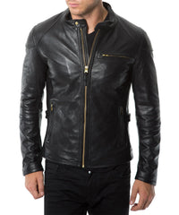 Men Lambskin Genuine Leather Jacket MJ135