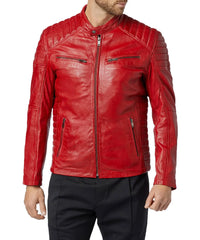 Men Lambskin Genuine Leather Jacket MJ139