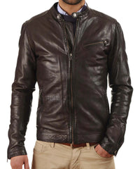 Men Lambskin Genuine Leather Jacket MJ 13